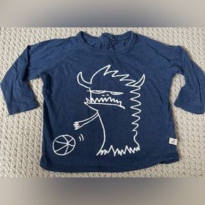 Stella McCartney Kids Navy Monster Long Sleeve Tee